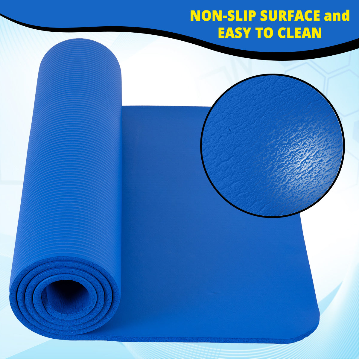 TOSANEO NBR Fitness Yogamatte mit Tragegurt 183cm x 61cm Blau