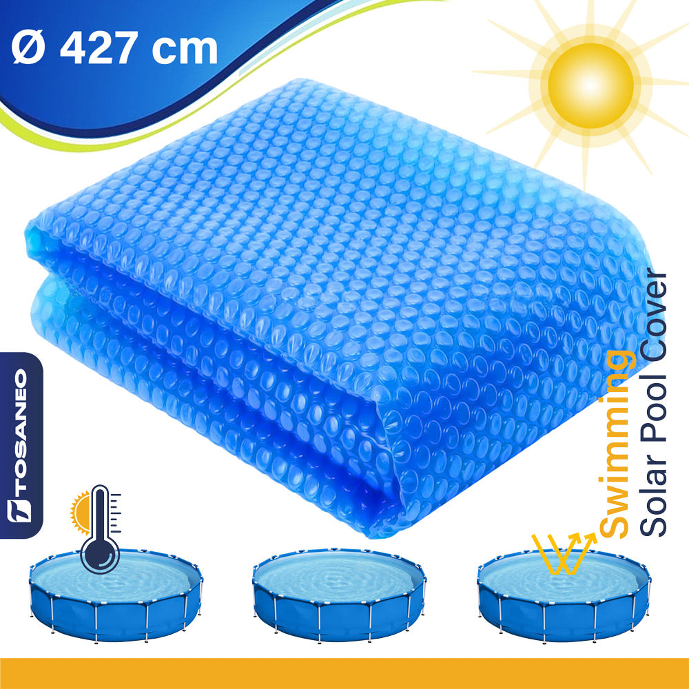 TOSANEO Pool Solarfolie Rund 427 cm Blau