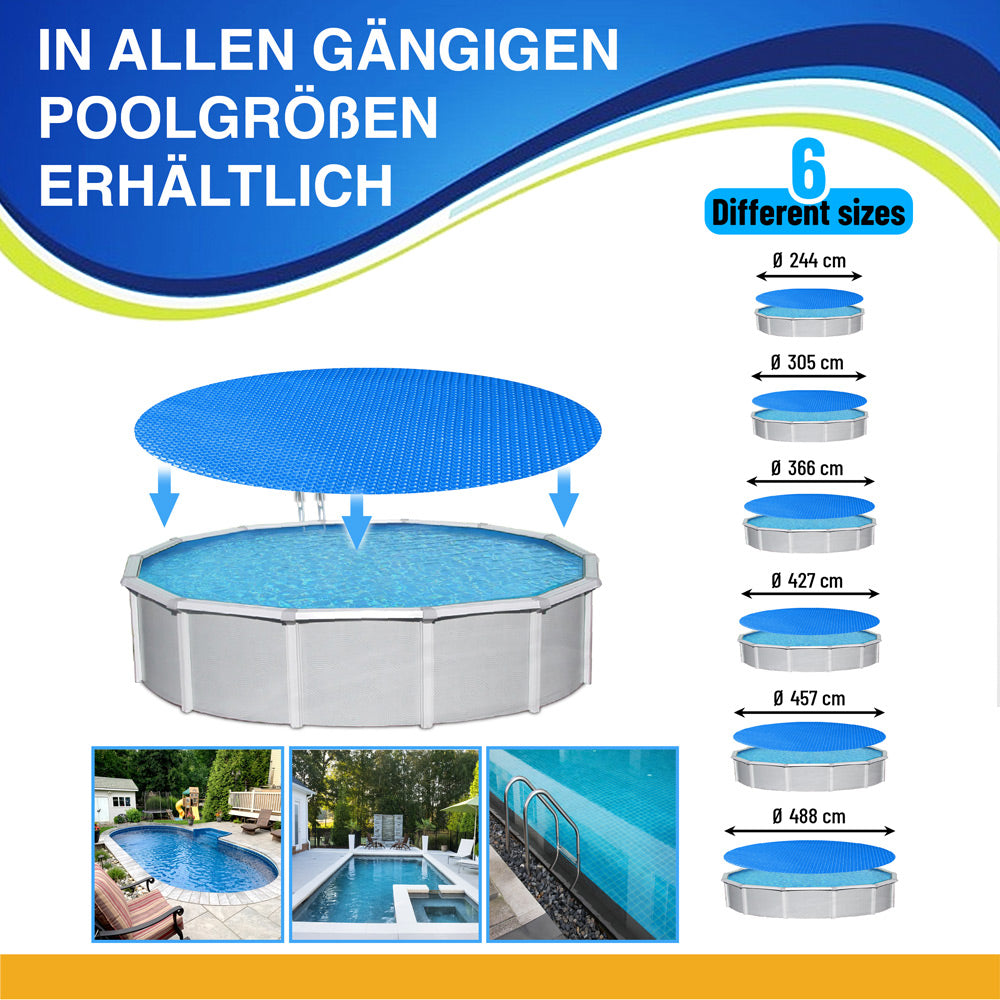 TOSANEO Pool Solarfolie Rund 427 cm Blau