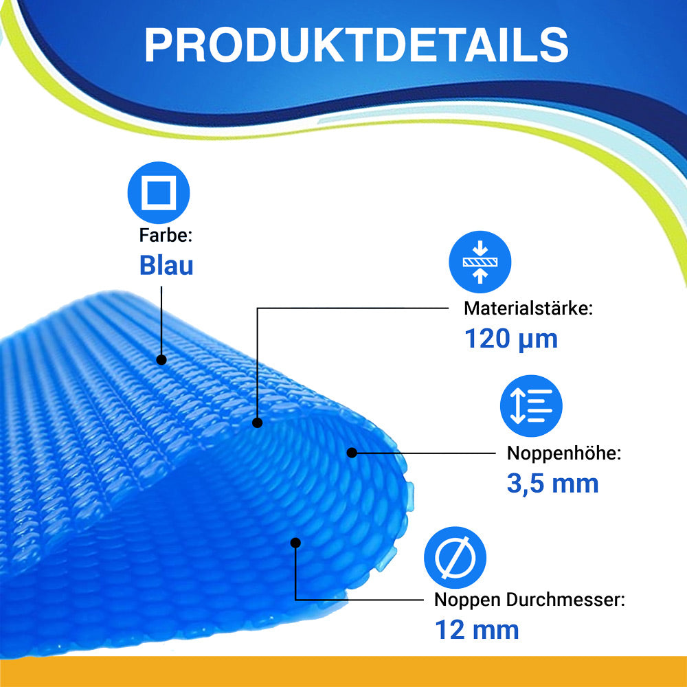 TOSANEO Pool Solarfolie Rund 427 cm Blau
