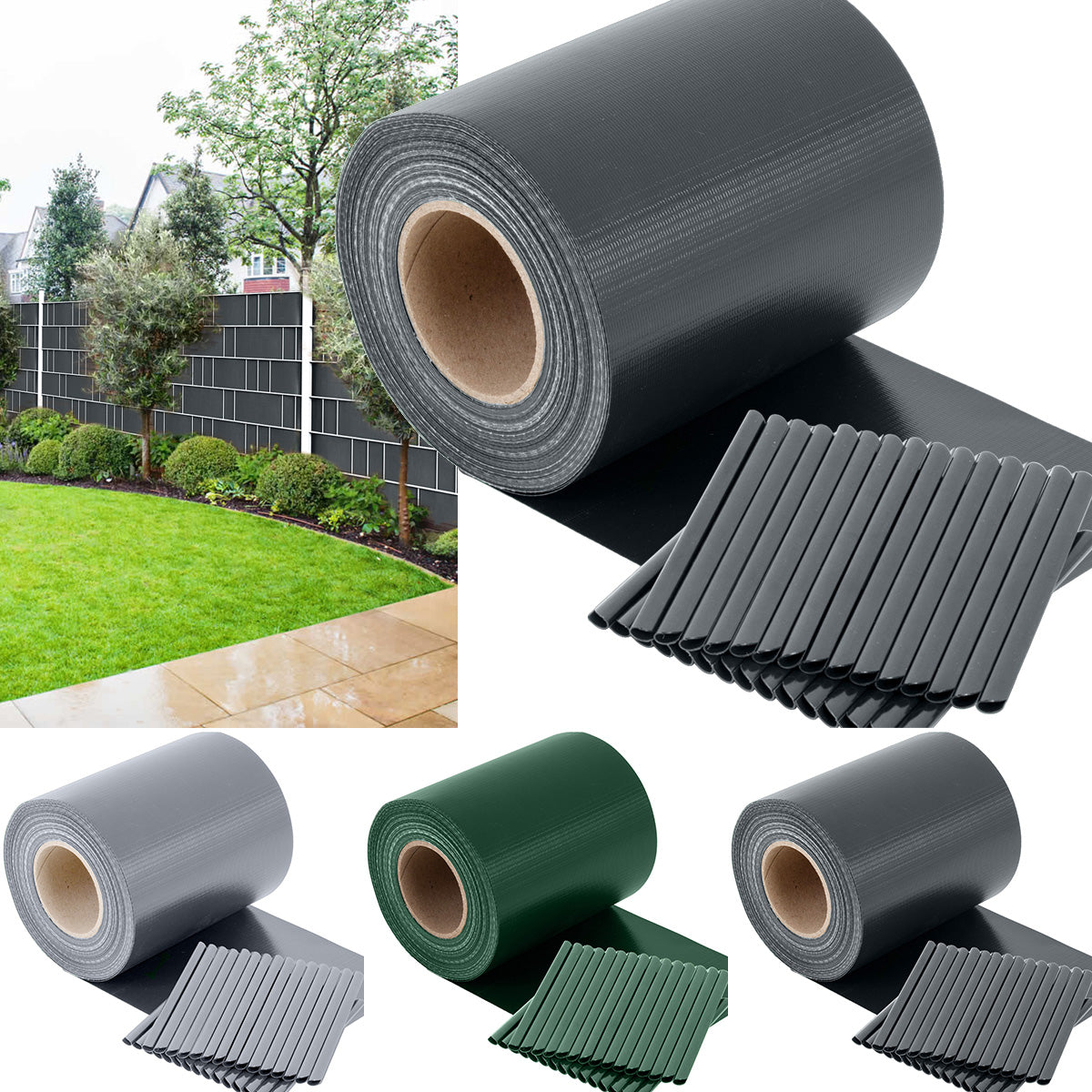 TOSANEO PVC Sichtschutzstreifen Doppelstabmatten Zaun 35m x 19cm Anthrazit