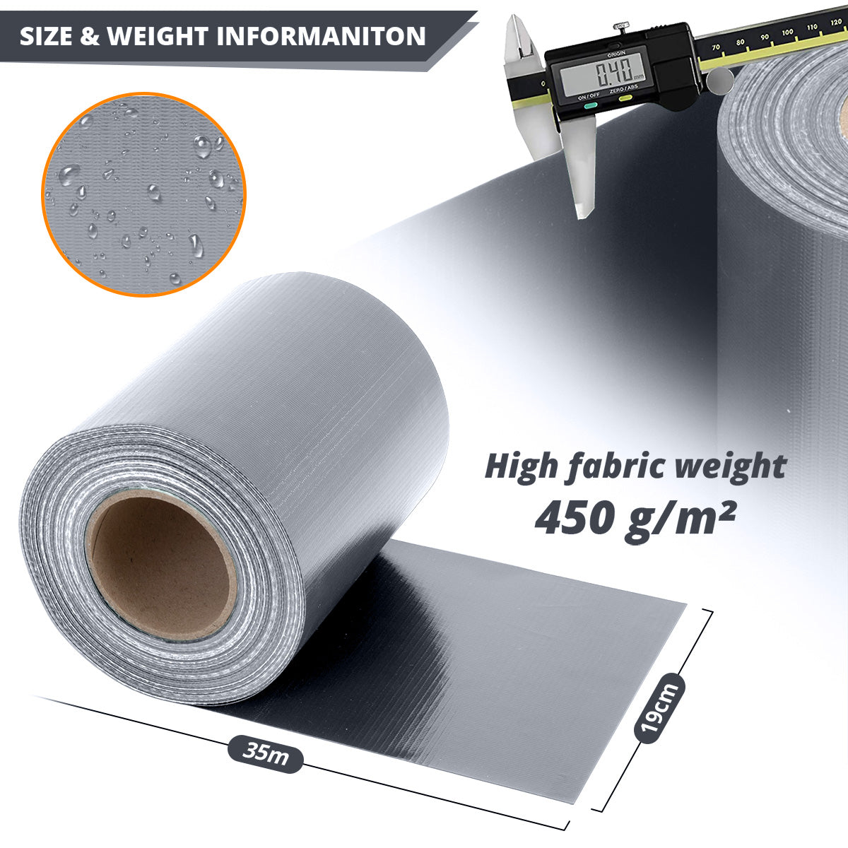 TOSANEO PVC Sichtschutzstreifen Doppelstabmatten Zaun 35m x 19cm Grau