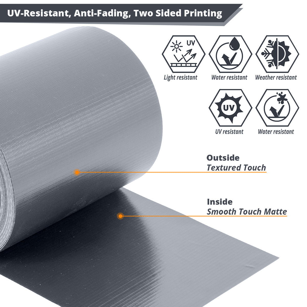 TOSANEO PVC Sichtschutzstreifen Doppelstabmatten Zaun 35m x 19cm Grau