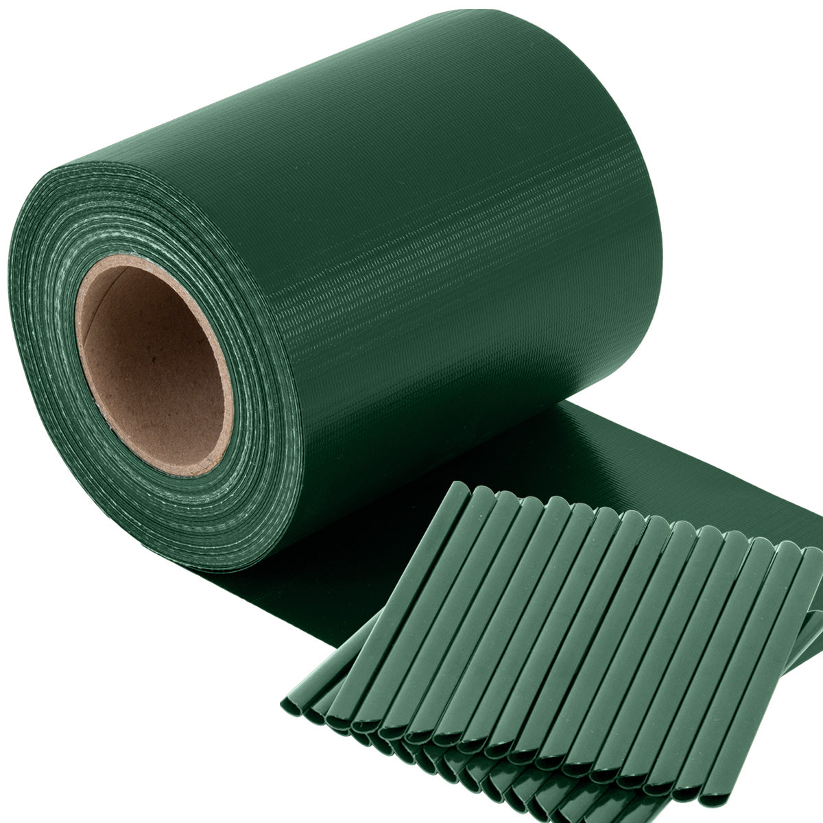 TOSANEO PVC Sichtschutzstreifen Doppelstabmatten Zaun 35m x 19cm Grün