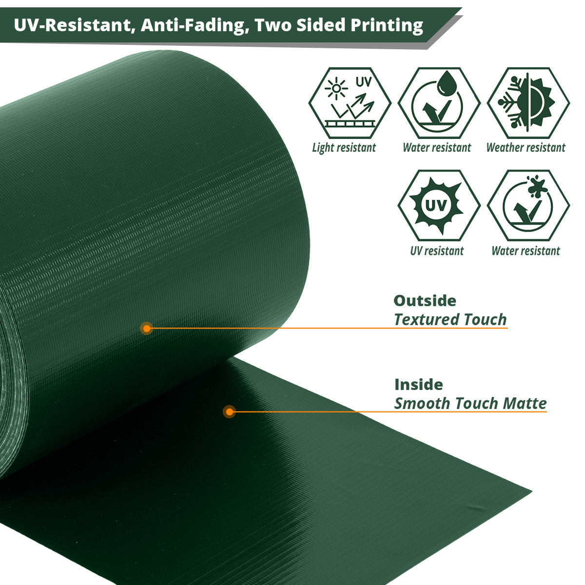 TOSANEO PVC Sichtschutzstreifen Doppelstabmatten Zaun 35m x 19cm Grün