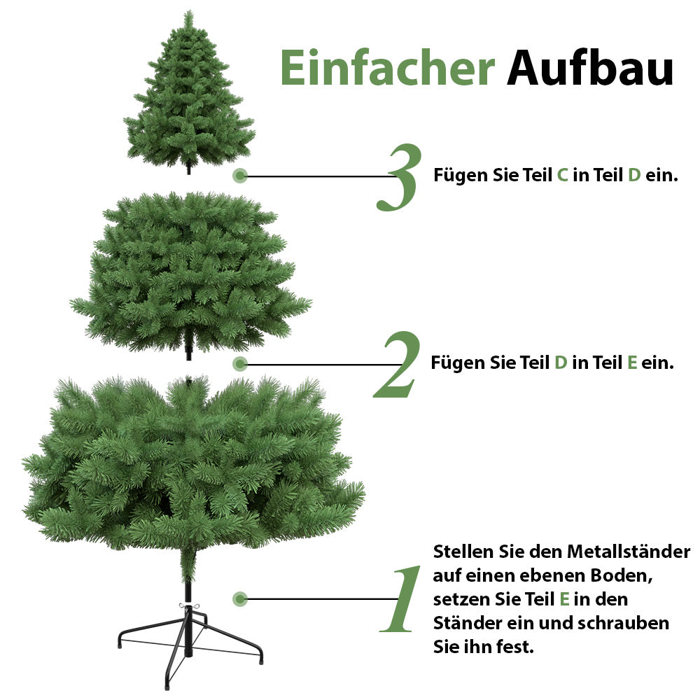 TOSANEO Künstlicher Weihnachtsbaum 210 cm Grün