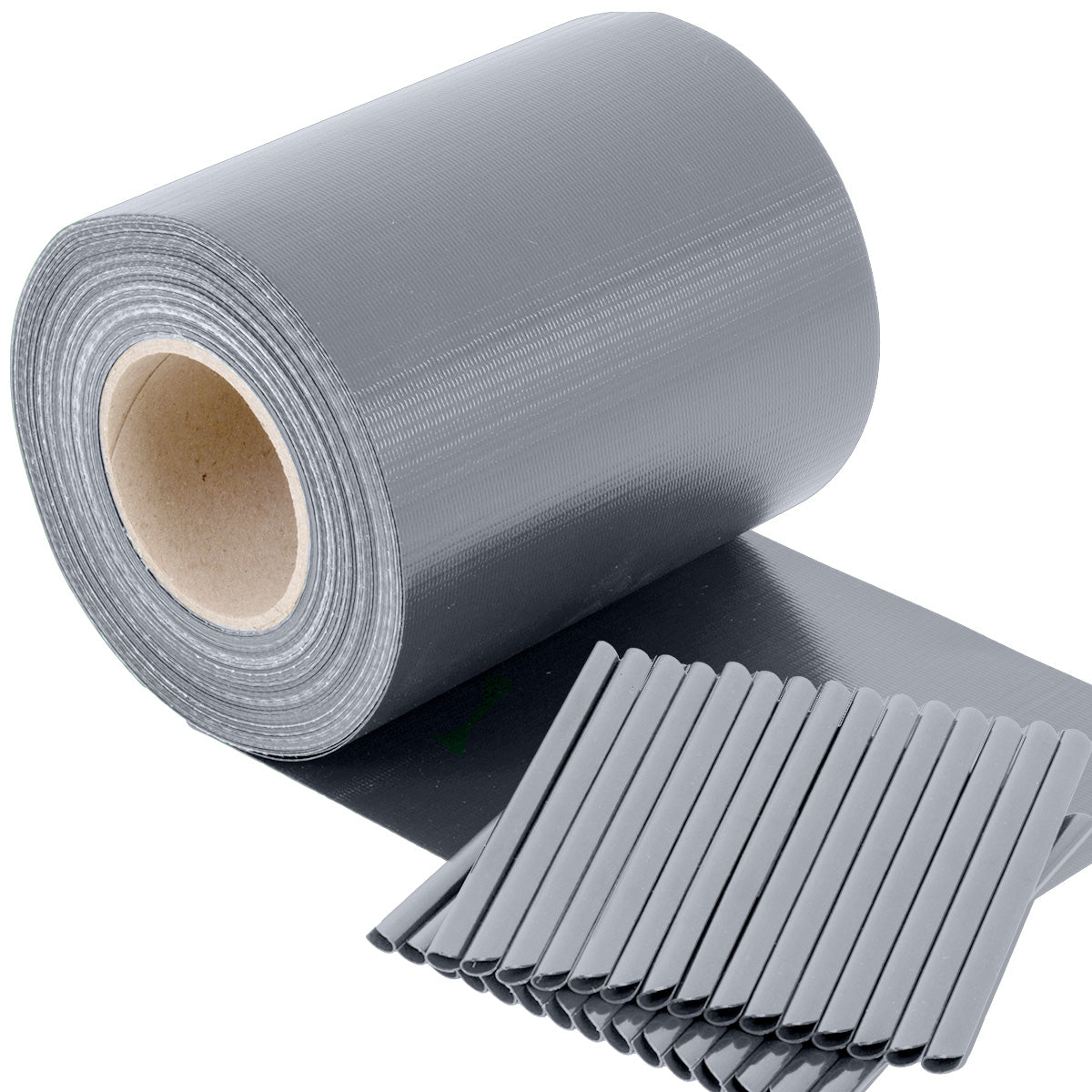 TOSANEO PVC Sichtschutzstreifen Doppelstabmatten Zaun 35m x 19cm Grau